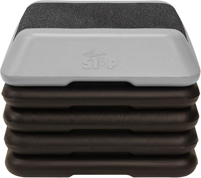 The Step Adjustable High Step Aerobic Platform 4 Risers,