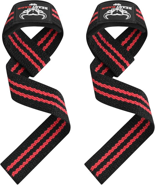 BEAST RAGE Lifting Straps for Weightlifting, Weight Lifting Straps Gym Power Workouts Lifting Wrist Straps Padded Cotton Men Women Support Lifters Deadlift Straps Hard Pull Exercise Straps