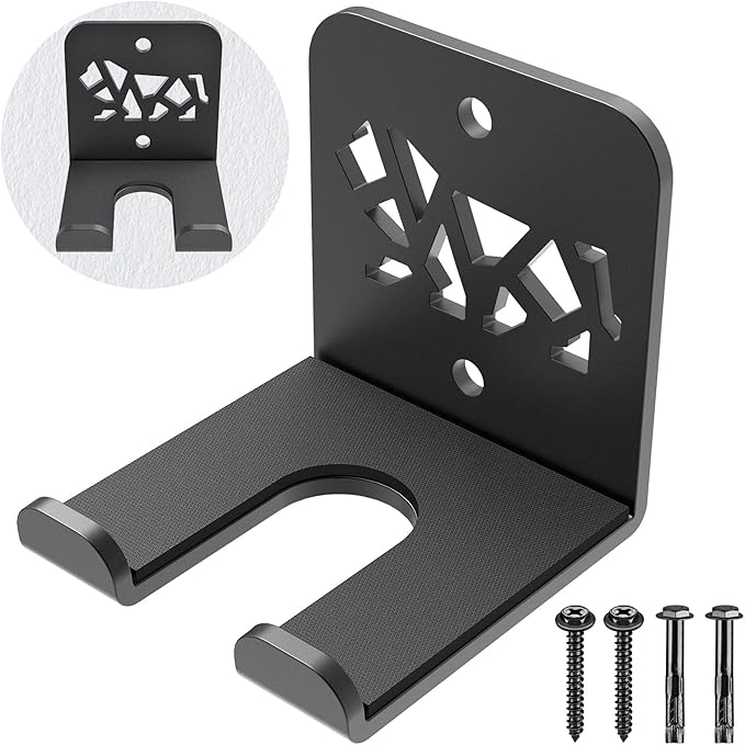 Kipika Versatile Wall Mounted Barbell Holder with Hooks Storage Rack for Barbell Bars Holds Under 33mm Bar Size and Fitness Accessories Space-Efficient Gym Organization for Home & Commercial Use