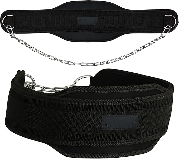 Dip Belt For Weightlifting - 37'' Chain Pull 550lbs Weight