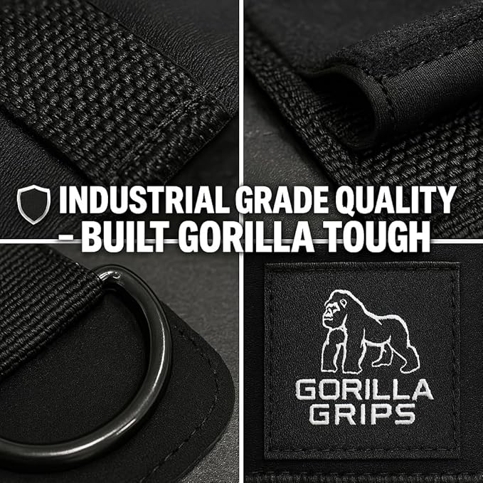 Gorilla Grips wrist wraps for weightlifting men with weight lifting hooks, wrist straps for men and women combining deadlift straps, pull up grips and modular attachments.