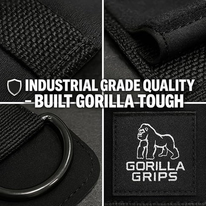 Gorilla Grips wrist wraps for weightlifting men with weight lifting hooks, wrist straps for men and women combining deadlift straps, pull up grips and modular attachments.