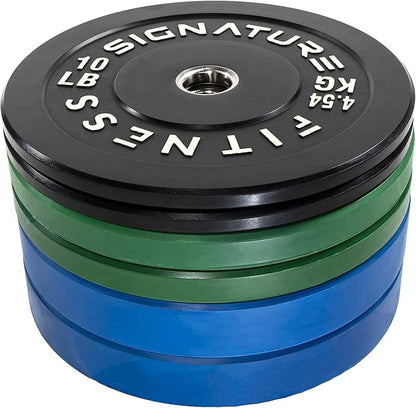 Signature Fitness 2" Olympic Bumper Plate Weight Plates 7FT Olympic