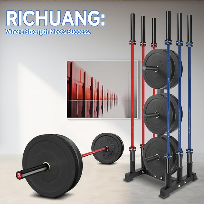 Olympic Weight Plate Rack Plate Trees for Bumper Plate Storage, 2 Inch Weight Plate Tree and Vertical Barbell Holder for Home Gym, 4-Pegs 6-Pegs Olympic Weight Tree, Capable of Holding Up to 880LB
