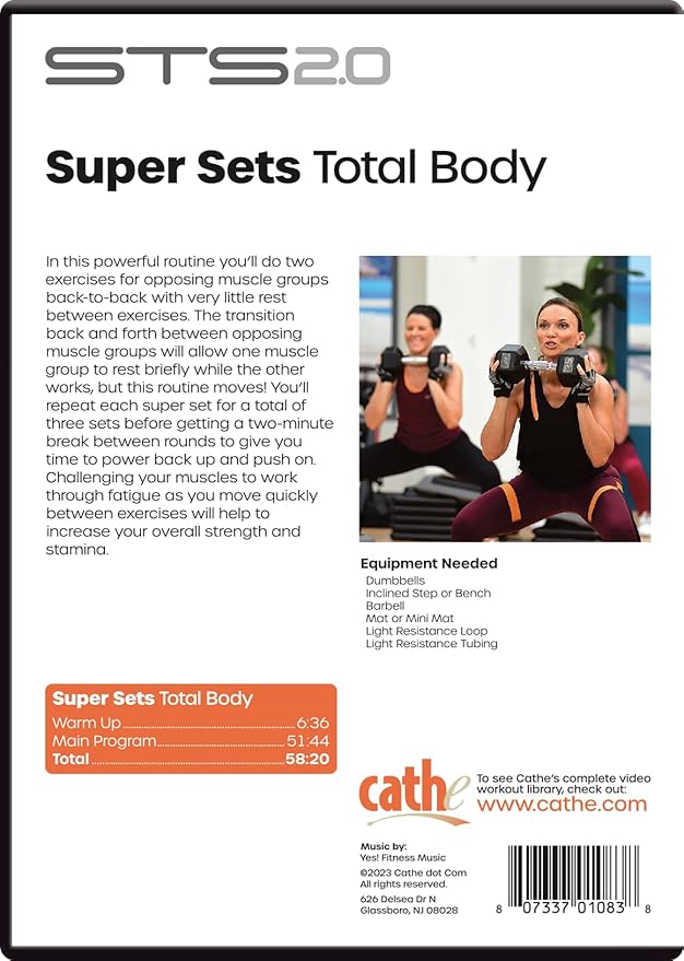 Cathe Friedrich STS 2.0 Super Sets Total Body Workout DVD For Women and Men - Use This Strength Training DVD To Tone and Sculpt Your Lower Body and Upper Body Muscles