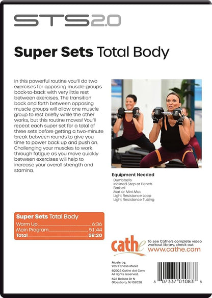 Cathe Friedrich STS 2.0 Super Sets Total Body Workout DVD For Women and Men - Use This Strength Training DVD To Tone and Sculpt Your Lower Body and Upper Body Muscles