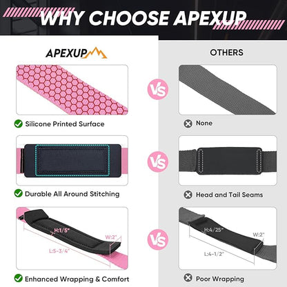 APEXUP Weight Lifting Straps for Weightlifting, Lifting Wrist Straps Gym, Deadlift Straps, Anti Slip Silicone and Neoprene Padded Weightlifting Straps Men Women Powerlifting, Strength Training