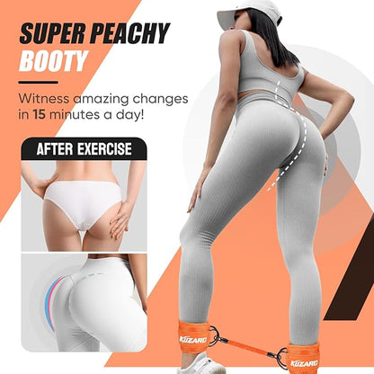 Ankle Resistance Bands with Cuffs for Working Out, Resistance Bands for Women, Exercise Bands for Leg and Glute, Booty Workout Equipment for Kickbacks, Butt and Hip Training, Ankle Weights Bands Set