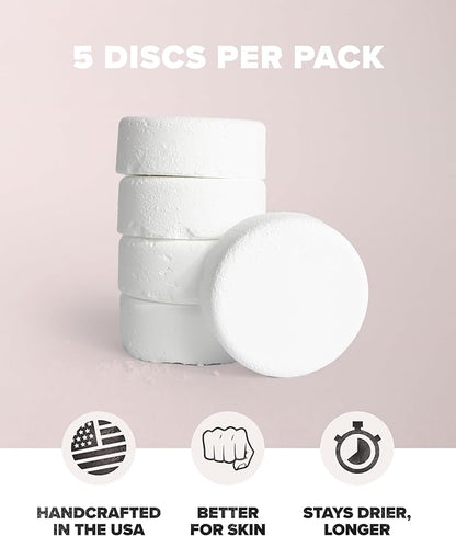 Friction Labs Chalk Discs - Premium Gym Chalk Blocks for Rock Climbing, Weight Lifting, Gymnastics, & Bowling - Moisture Absorbing Gym Chalk- 5 Individual 0.85oz Block Chalk Discs