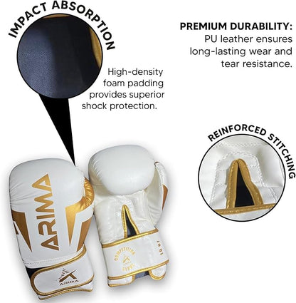 Boxing Gloves - Premium PU Leather, Heavyweight - Ideal for Boxing, Kickboxing, Muay Thai & Fitness Training