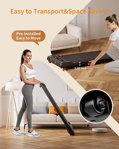 Walking Pad Treadmill, Anylife Incline Walking Pads Under Desk 330lb Capacity, 2.5HP Portable Treadmills for Home, Compact Treadmill Small Running Pad with LED Display, Remote Control