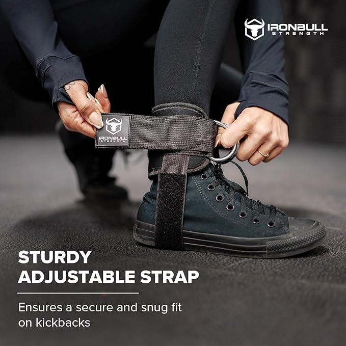 Iron Bull Strength Women's Kickback Ankle Strap for Cable Machines & Resistance Bands: Gym & Home Workout Cuff Attachment for Leg Extensions, Kickbacks, Hip Abductors - Booty Exercises