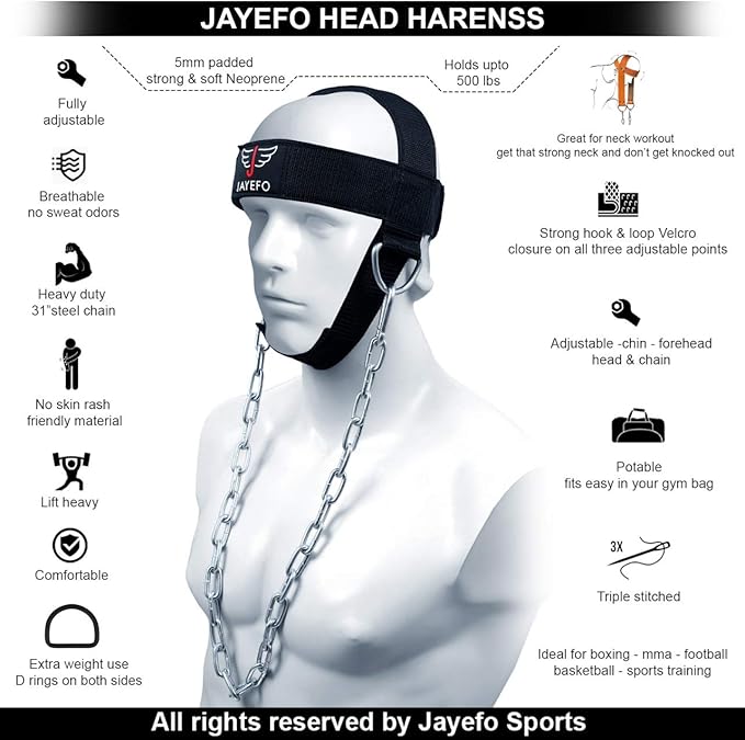 Jayefo Sports Neck Training Exerciser Harness Traps Muscle