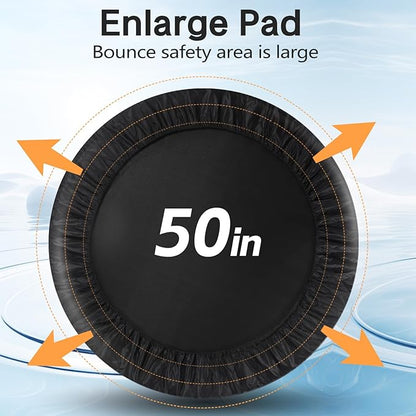 Rebounder Trampoline for Adults, 40"/50" Foldable Spring Fitness Trampoline - 450 lbs Capacity, Quiet & Stable Indoor/Outdoor Exercise Equipment for Cardio Workout