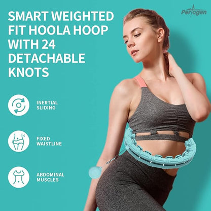 Weighted Fitness Hoola Hoop for Exercise Kids,2 in 1 Weight 24 Detachable