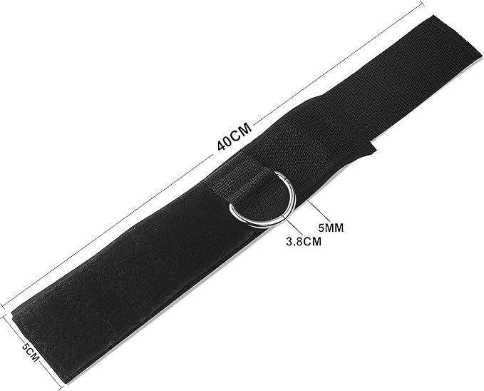 Ankle Straps Neoprene Padded Fitness Wrist Cuffs with D Ring High Strength Exercises Gym Pulley Strap for Cable Machines (Black 2 Pack)