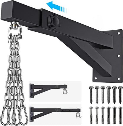 SELEWARE Wall Mount Heavy Bag Hanger Heavy Duty Punching Bag Hanger Adjustable Boxing Bag Bracket for Home Gym Indoor Outdoor Boxing, Muay Thai and MMA Training