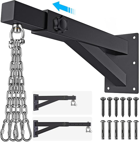 SELEWARE Wall Mount Heavy Bag Hanger Heavy Duty Punching Bag Hanger Adjustable Boxing Bag Bracket for Home Gym Indoor Outdoor Boxing, Muay Thai and MMA Training