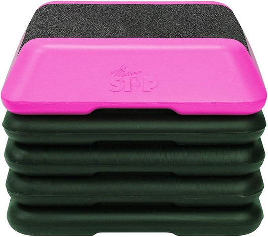 The Step Adjustable High Step Aerobic Platform 4 Risers,