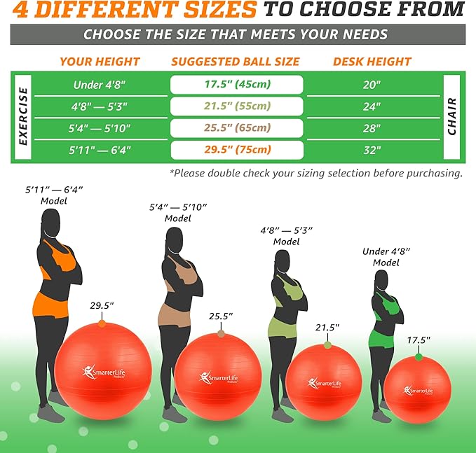 SmarterLife Workout Exercise Ball for Fitness