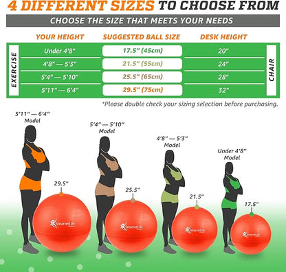 SmarterLife Workout Exercise Ball for Fitness