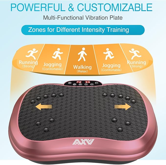 AXV Vibration Plate Exercise Machine Whole Body Workout Portable Mini Vibrate Fitness Platform Lymphatic Drainage Machine for Weight Loss Shaping Toning Wellness Home Gyms Workout (Mini)