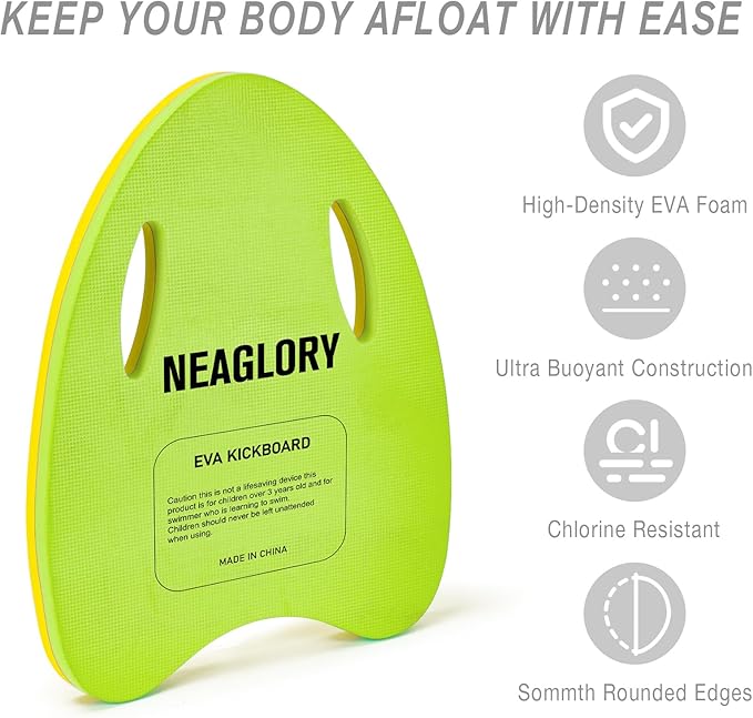 NEAGLORY 5-Piece Aquatic Exercise Set - Pool Fitness Equipment with Foam Water Dumbbell, Swim Kickboard, Pull Buoy, Aquatic Swim Belt