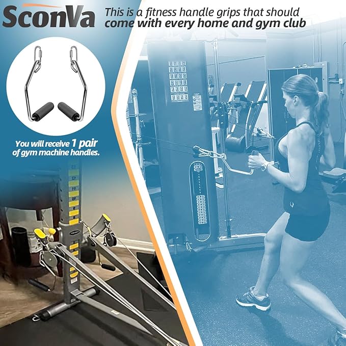 Open Ended Chrome Grip Handles Replacement for Total Gym Home Workout Machines 2000, 2200, 2500, 3000, 3000XL, XL, XLS - Gym Accessories Handles Compatible with Supra, Electra, FIT Models - 1 Pair