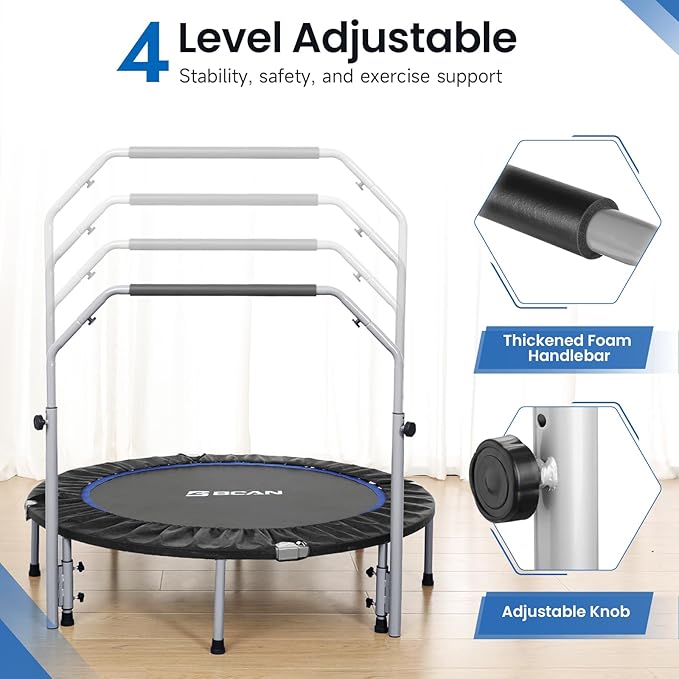 BCAN 40/48" Foldable Mini Trampoline Max Load 330lbs/440lbs