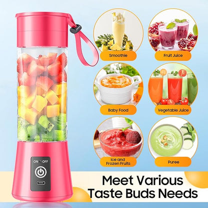 Portable Personal Size Mini Blender - 2025 Upgraded Cordless Blender for Smoothies & Shakes, Type-C Rechargeable, 380Ml Traveling BAP Free Juicer Cup for Sports/Travel/Home, 20000Rpm/Min Speed