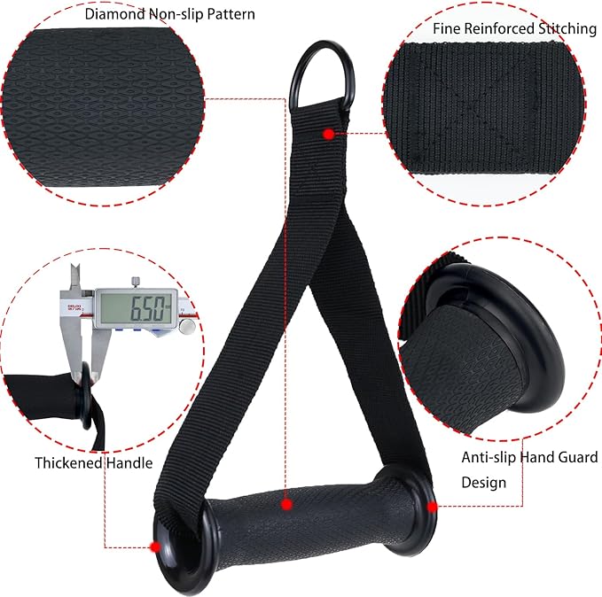 Gym Resistance Handles，Heavy Duty Replacement Handle/Grips Attachments for Cable Machine Pulleys, Resistance Band and Strength Trainer, for Gyms/Home Eexercise Workout