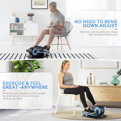 Under Desk Elliptical Machine, Ellipse Exerciser as Seen on TV for Seniors with Remote Control & 12 Adjustable Speeds, Elliptical Machine for Home