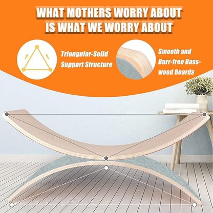 Wobble Balance Board for kids Toddler Open Ended Learning, 35 Inch Natural Wood Rocker Board for Children's Room Yoga Classroom