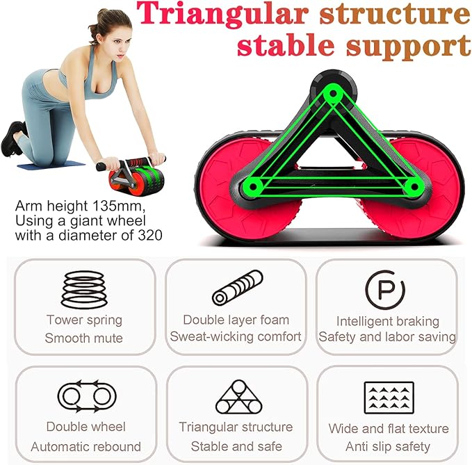 Automatic Rebound Abdominal Wheel，Workout Equipment for Abs