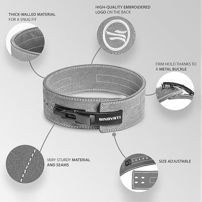 Weight-lifting belt for men with lever buckle 8.5cm / 10cm Height