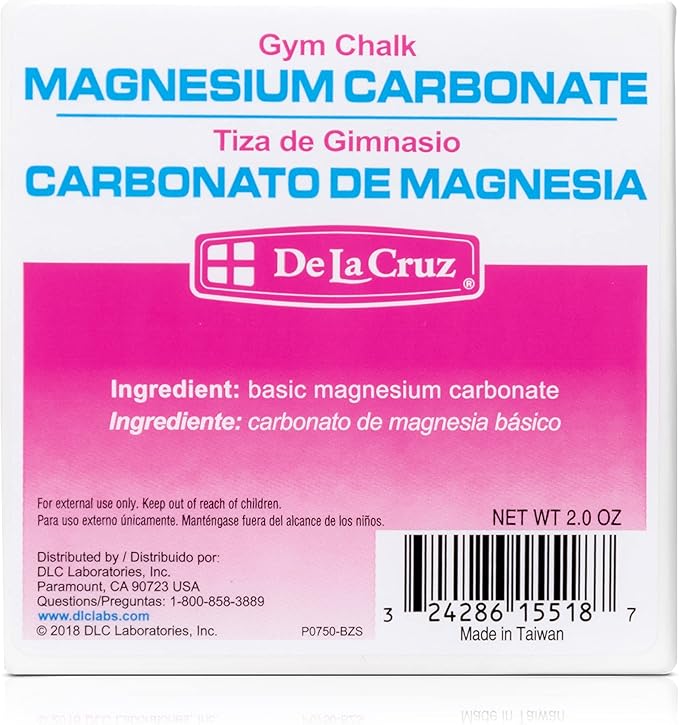 De La Cruz Magnesium Carbonate Gym Chalk - Weightlifting, Gymnastics and Rock Climbing Chalk - 1 Block