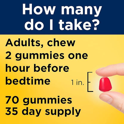 Nature Made Melatonin 10mg per serving Gummies, Maximum Strength Dosage, 100% Drug Free Sleep Aid for Adults, 70 Melatonin Gummies, 35 Day Supply