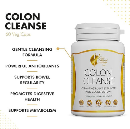 Coco March Colon Cleanse - Dietary Supplement, Cleansing Plant Extracts, Mild Colon Cleanse - Gluten Free, Dairy Free, Soy Free, Keto Friendly, Paleo Friendly, 60 Veg Caps - 15 Servings