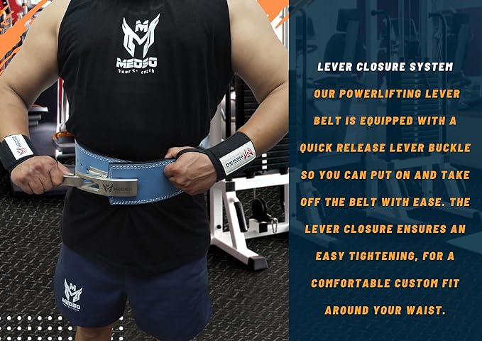Weight Lifting 100% Pro Genuine Leather Lever Belt 10mm Thick 4” Wide