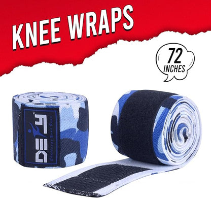 DEFY Sports' Knee Wraps for Weightlifting - Provides Knee Support for Powerlifting, Squats & Fitness Workouts