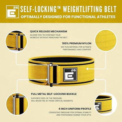 Self-Locking Weight Lifting Belt - Premium Weightlifting Belt