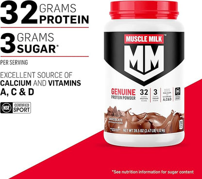Muscle Milk Genuine Protein Powder, Banana Crème, 32g Protein, 4.94 Pound, 32 Servings