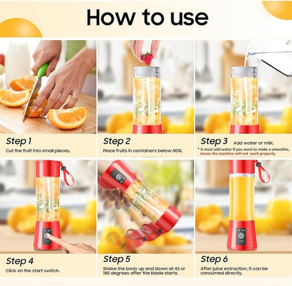 Portable Personal Size Mini Blender - 2025 Upgraded Cordless Blender for Smoothies & Shakes, Type-C Rechargeable, 380Ml Traveling BAP Free Juicer Cup for Sports/Travel/Home, 20000Rpm/Min Speed
