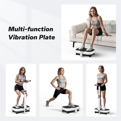 MERACH Vibration Plate Exercise Machine, Vibrating Plate Exercise Machine with Handrails, Full Body Vibration Platform for Women Men, Exercise Equipment for Home