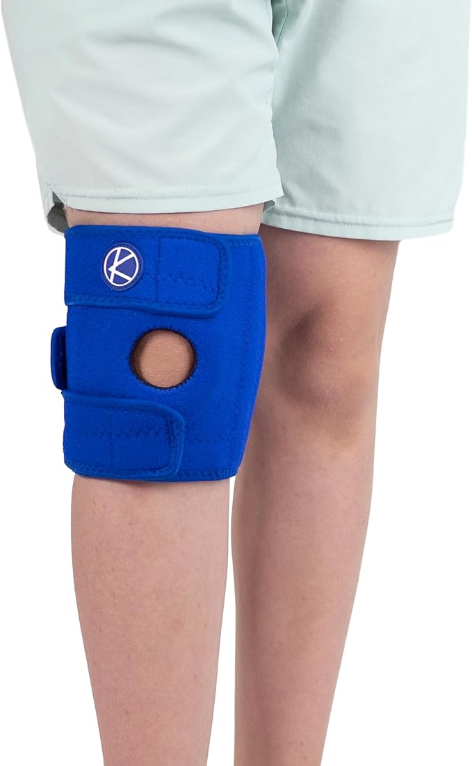 KARM Kids Knee Brace - Osgood Schlatter Knee Brace Youth for Kids, Sports, Pain, Arthritis, Patella, Meniscus Tear, MCL, ACL - Adjustable Compression Support for Child, Boys & Girls (Blue)