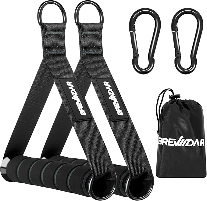 Exercise Handles - Gym Attachments for Cable Machine, Chest Fly, Resistance Bands, Pull up - Foam Handles with Gourd Hooks (Pair)
