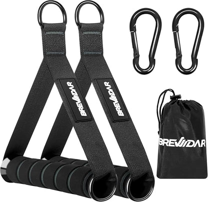 Exercise Handles - Gym Attachments for Cable Machine, Chest Fly, Resistance Bands, Pull up - Foam Handles with Gourd Hooks (Pair)