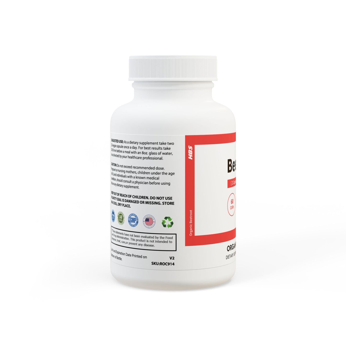 HBS, Beetroot Supplement (60 Vegetable Capsules)