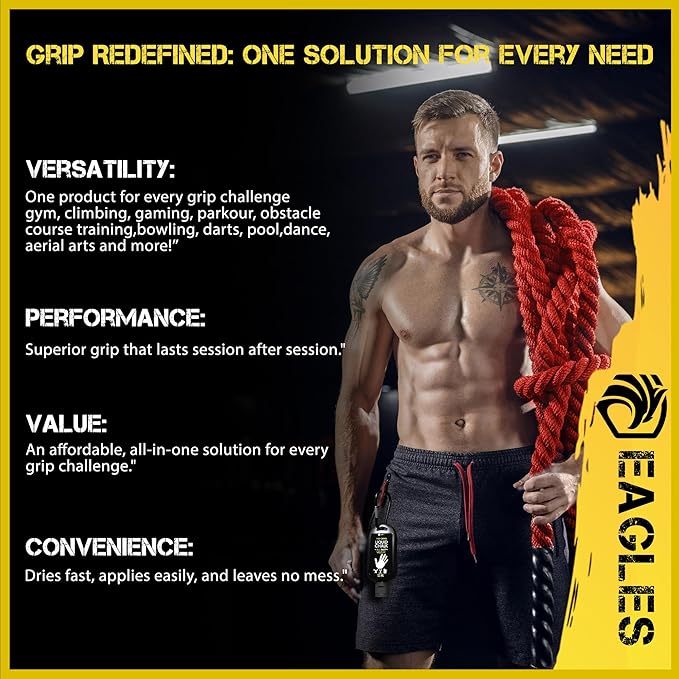 EAGLES Pro Grade Liquid Chalk 60ml, 1, 2, 3 or 4 Pack Mess-Free Chalk for Weightlifting, Gymnastics Rock Climbing, Dancing, Pole Grip - Sports & Workout Chalk - Sweat-Resistant Long Lasting